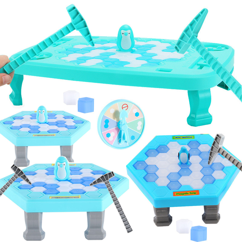 Party Games Juego - เกมเพนกวินเบรกกิ้งไอซ์ ทีเบิลเกม ของเล่นปริศนาแบบโต้ตอบระหว่างพ่อแม่และลูก เกมปาร์ตี้สำหรับเด็ก เกมครอบครัว ของขวัญวันเกิด