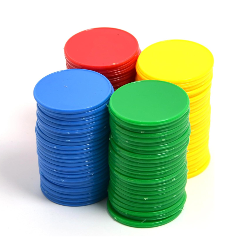 Party Games Juego - บิงโกเครื่องหมายชิป 37 มม.4 สีเคาน์เตอร์เล่นนับเหรียญสําหรับเด็กคณิตศาสตร์เกมปาร์ตี้ผู้ใหญ่เกม de Mesa