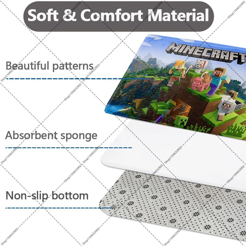 พรมปูพื้นผ้าสักหลาดลาย Minecra - Party Games Good บทวิจารณ์และราคา